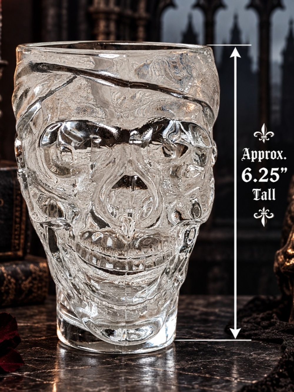 Boneshaker Pale Ale Skull Beer Mug Gothic Glass Pint Vintage Luminarc USA Goth